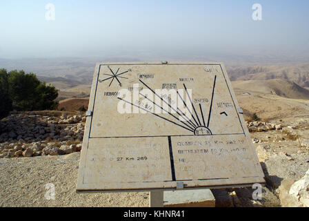 Blick von oben auf dem Berg Nebo in Jordanien Stockfoto