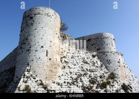 Ruine der Burg krak de Chevalier in Syrien Stockfoto