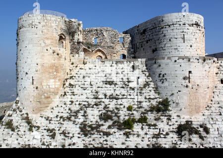 Ruine der Burg krak de Chevalier in Syrien Stockfoto