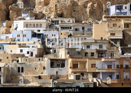 Dorf maalula und Rock in Syrien Stockfoto