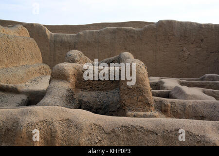 Alte Ruinen von Chan Chan city,Peru Stockfoto