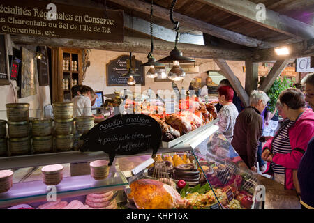 La Flotte Markt charcuterie Stockfoto