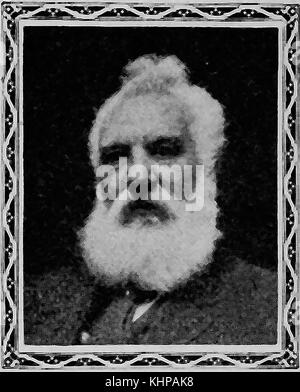 Portrait von Alexander Graham Bell (1847 - 1922) Schottischer] Wissenschaftler, Erfinder, Ingenieur und Erfinder, die mit der Patentierung der erste praktische Telefon und der Gründung der American Telephone und Telegraph Company (AT&T) im Jahr 1885 gutgeschrieben wird Stockfoto