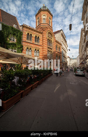 Heilige Dreifaltigkeit griechisch-orthodoxe Kirche Kathedrale am Fleischmarkt Street in der Innenstadt von Wien, Österreich, byzantinische Renaissance Architektur Stockfoto