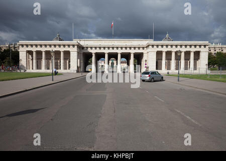 Österreich, Wien, ausseres Burgtor - Äußere Schloss Triumphal Gate der Hofburg Komplex Stockfoto