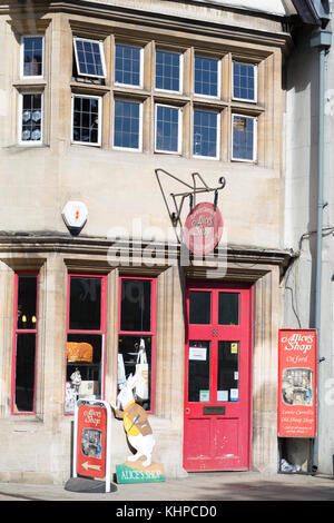 UK, Oxford, Shop von Lewis Carroll Alice's. Stockfoto