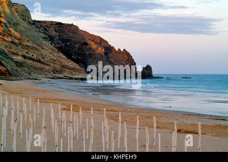 Strand von Praia da Luz, Algarve, Portugal Stockfoto