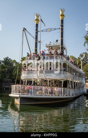 Raddampfer mark twain Flussschiff, Disneyland Park, Disneyland, Anaheim, Kalifornien, USA Stockfoto