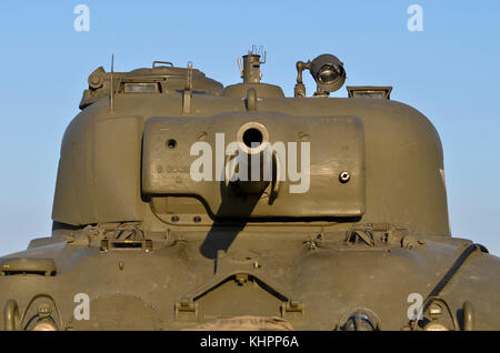 Sherman Panzer M4A1 Revolver mit 75-mm-Kanone, Cosby Sieg zeigen, UK. Stockfoto