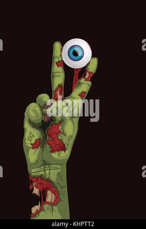 Zombie hand hoding Auge Stock Vektor