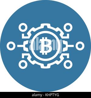 Mechanik der Bitcoin Symbol. Stock Vektor