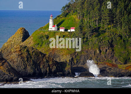 Heceta Head Lighthouse Bed & Breakfast und State Park, Oregon. Stockfoto