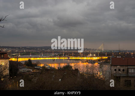 Bronko-Brücke, Sava-Fluss, Belgrad Stockfoto