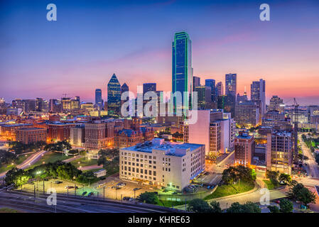 Dallas, Texas, USA die Skyline der Stadt. Stockfoto