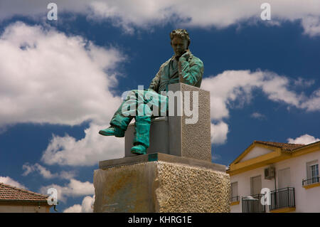 Denkmal zur Hommage an den Dichter Federico Garcia Lorca, Fuente Vaqueros, Provinz Granada, Region Andalusien, Spanien, Europa Stockfoto