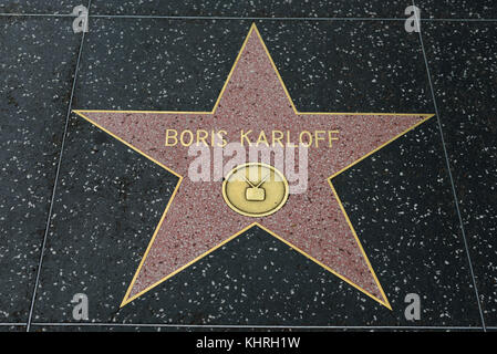 HOLLYWOOD, CA - DEZEMBER 06: Boris Karloff Star auf dem Hollywood Walk of Fame in Hollywood, Kalifornien am 6. Dezember 2016. Stockfoto