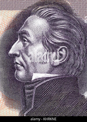 José Gervasio artigas Portrait von uruguayischen Pesos Stockfoto