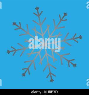 Schneeflocken-symbol auf blauem Hintergrund isoliert. Winter Weihnachten ele Stock Vektor
