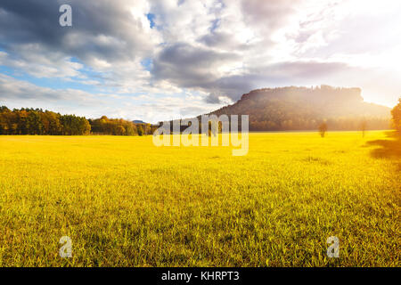 Nachfahrt am Lilienstein bei königstein und Bad Schandau Stockfoto