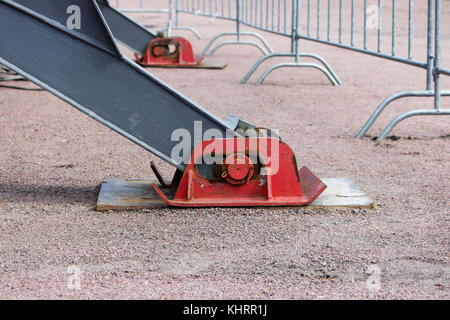 Lkw starke Outrigger Stabilisierung Beine erweitert. Stockfoto