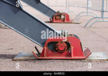 Lkw starke Outrigger Stabilisierung Beine erweitert. Stockfoto
