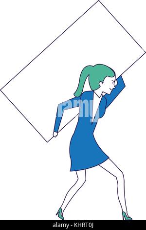 Geschäftsfrau heben Gewicht avatar Charakter Stock Vektor