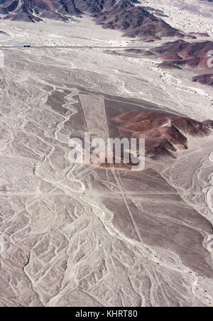 Luftaufnahme der spektakulären Nazca-linien, Peru Stockfoto