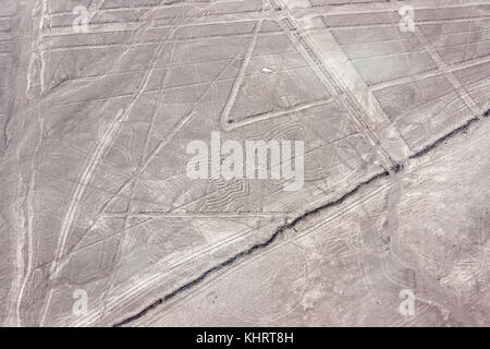 Luftaufnahme der spektakulären Nazca-linien, Peru Stockfoto
