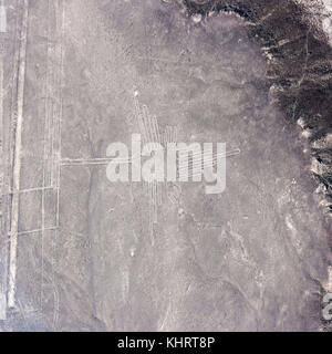 Luftaufnahme der spektakulären Nazca-linien, Peru Stockfoto