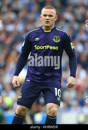 Everton's Wayne Rooney beim Premier League Spiel zwischen Brighton und Hove Albion und Everton an der American Express Community Stadion in Brighton und Hove. 15 Okt 2017 *** EDITORIAL NUR VERWENDEN *** Keine Merchandising. Für Fußball Bilder FA und Premier League Einschränkungen Inc. kein Internet/Mobile Nutzung ohne fapl Lizenz - für Details Kontakt Fußball Dataco Stockfoto