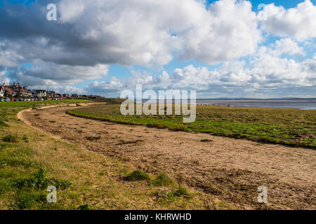 Ein Blick auf das ribble Estuary bei Ebbe Blick in Preston, Lancashire. Stockfoto