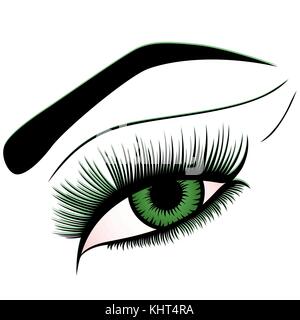 Menschliche Auge mit grünen Iris, vektor design Element isoliert auf dem weißen Hintergrund Stock Vektor