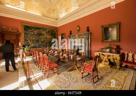 Blick auf den Innenbereich der Zimmer im Schloß Bad Berleburg, Blessington, County Wicklow, Irland Stockfoto