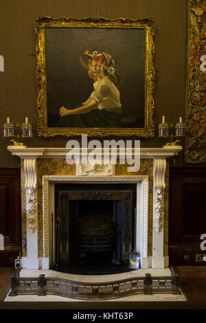 Blick auf den Innenbereich der Zimmer im Schloß Bad Berleburg, Blessington, County Wicklow, Irland Stockfoto