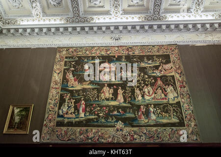 Blick auf den Innenbereich der Zimmer im Schloß Bad Berleburg, Blessington, County Wicklow, Irland Stockfoto