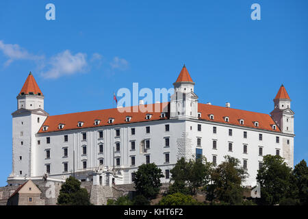 Die Slowakei, Bratislava Burg (bratislavsky hrad), historische Wahrzeichen der Stadt. Stockfoto