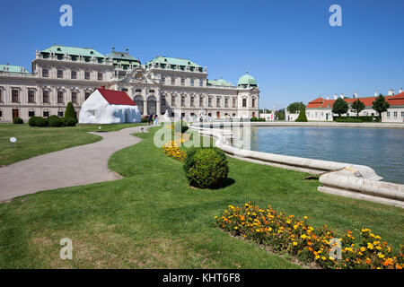 Österreich, Stadt Wien, oberes Belvedere barocken Palast und Garten, historische Wahrzeichen von 1723. Stockfoto