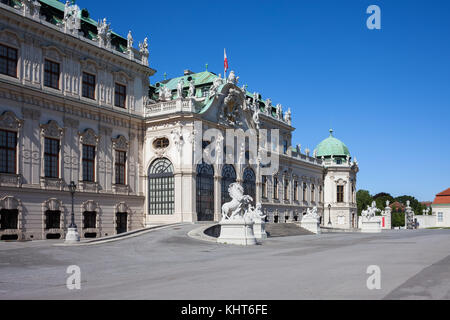 Obere Schloss Belvedere in Wien, Österreich, die barocke Architektur der Stadt ab 1723. Stockfoto