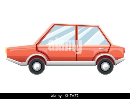 Cartoon Auto auf weißem Hintergrund. rotes Auto Web site Seite und mobile App Design. Stock Vektor