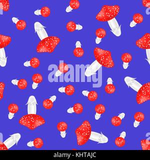 Red mushroom nahtlose Muster Stock Vektor