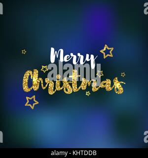 Frohe Weihnachten text Design vector Template für Banner, Grußkarten, Poster und Postkarte der Goldenen kalligraphische Inschrift frohe Weihnachten mit St Stock Vektor