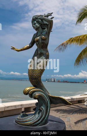 Triton und nereida Skulptur in Puerto Vallarta, Mexiko. sculpure von Carlos Espino von 1990 gemacht wurde Stockfoto