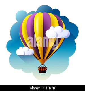 Hot Air Balloon in Wolken Vektor. Stock Vektor