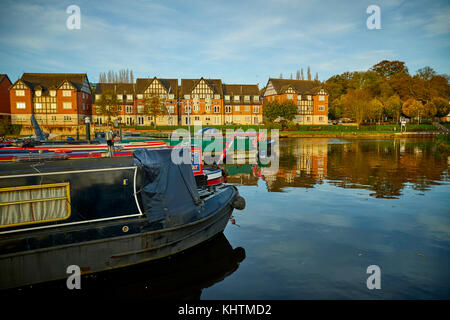 Northwich Marina auf dem Fluss Weaver im Zentrum der Stadt Northwich, Cheshire Stockfoto