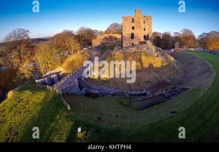 Norham Castle, motte und Bailey schloss. Sobald der gefährlichste Ort in England. Stockfoto