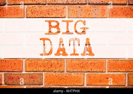 Inspiration für die konzeptionelle Ankündigung von Big Data. Geschäftskonzept für Storage Network Online Server auf alten Background geschrieben Stockfoto