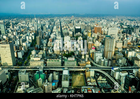 Skyline Panorama View Nagoya Megacity von Midland Square Stockfoto