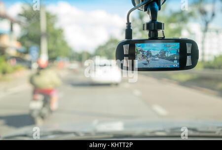 Auto Kamera für die Sicherheit auf der Straße Unfall Stockfoto
