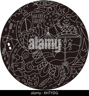 Satz von Hand gezeichnet Vektor doodles von Amsterdam, Niederlande Stock Vektor