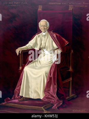 Porträt von Papst Leo XIII (1810-1903), der dritte am längsten Pontifikats bestätigt. Vom 19. Jahrhundert Stockfoto